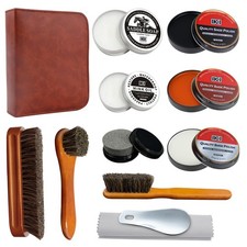 Shoe Polish  Shine Kit - 12 PCS Leather Boot Care Kit with Shoe Polish, Sadd...