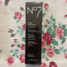 1~No7 STAY PERFECT Warm Beige Foundation SPF15 1oz Original Formula READ EXP SEE