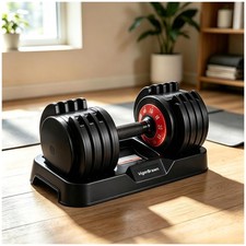 Adjustable Dumbbell Set 55lb Single Home Gym Weights Storage Case