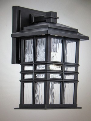 Kichler Beacon Square 12 in. 1-Light Textured Black Outdoor Hardwired Lantern