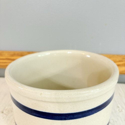 Robinson Ransbottom Steinzeug blaue Streifen 1 Quart Topf niedriges Glas Roseville, USA - Bild 3 von 8