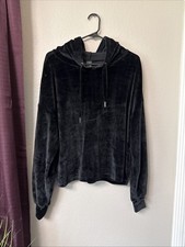  826 Wild Fable Black Velvet Hoodie Size Large