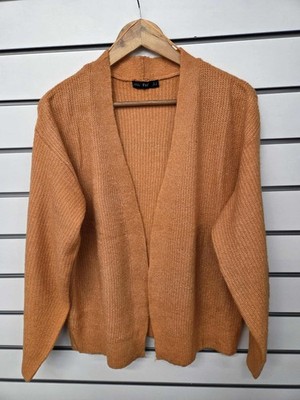 BEQUEME DAMENSTRICKJACKE ORANGE VON RAND ZU RAND GRÖSSE UK 6 (REF 664)