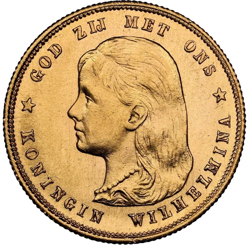 Netherlands - 1897 Wilhelmina 10 Gulden - NGC MS65 - SUPERB COLOR & QUALITY!