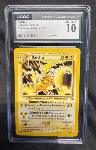 Raichu (Unlimited) graded CGC 10 for sale on eBay