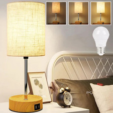 Touch Control Bedside Lamps 3-Way Dimmable Table Lamp with USB Charging Ports UK