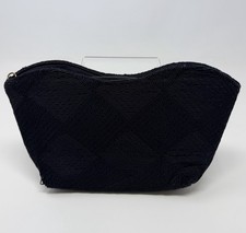 VTG Late 40s To Early 50s Black Cord Clutch Zip Top 3 Compt Handbag READ DESC