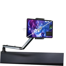 Tablet Desk Mount for ipad, Desk Clamp Aluminum Alloy Arm Tablet Stand Gray