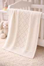 Heirloom Lace Baby Blanket Knitting Pattern Only DK Diamond Cot Size