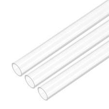 3Pcs 10mm (0.39") ID x 12mm(0.47") OD x 300mm(12") L Clear Rigid Acrylic Pipe