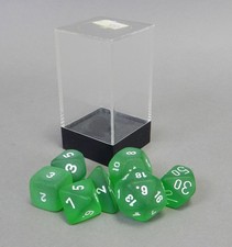 RARE Chessex Polyhedral game dice set OOP Emerald Dark Green Frosted LE
