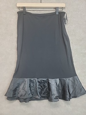 Vintage Y2K Context Nero Black Straplesd Skirt size M Ruffle Fairy Goth 90s