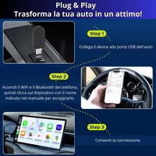 Adattatore CarPlay Android Auto 2 in 1 Sistema Multimediale Auto Wireless - Miniatura 4