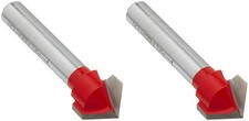 Freud 1/2" dia 90 Degree V Grooving Bit 1/4" Shank 2-Pack, 20-104-2PK