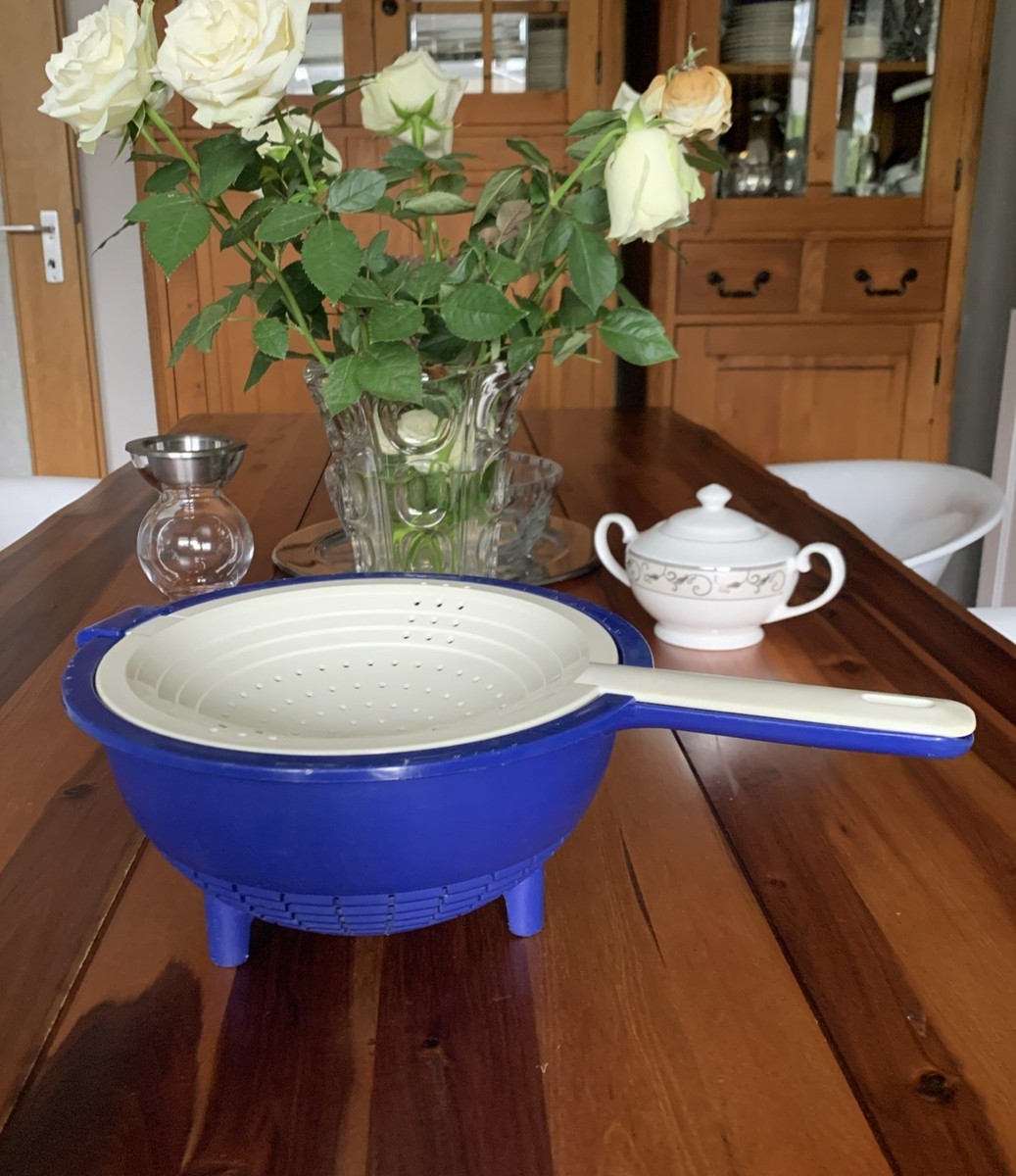 Tupperware Sieb Saladin 2 tlg. Blau / weiß,Ø22,5cm.x 12cm.Höhe