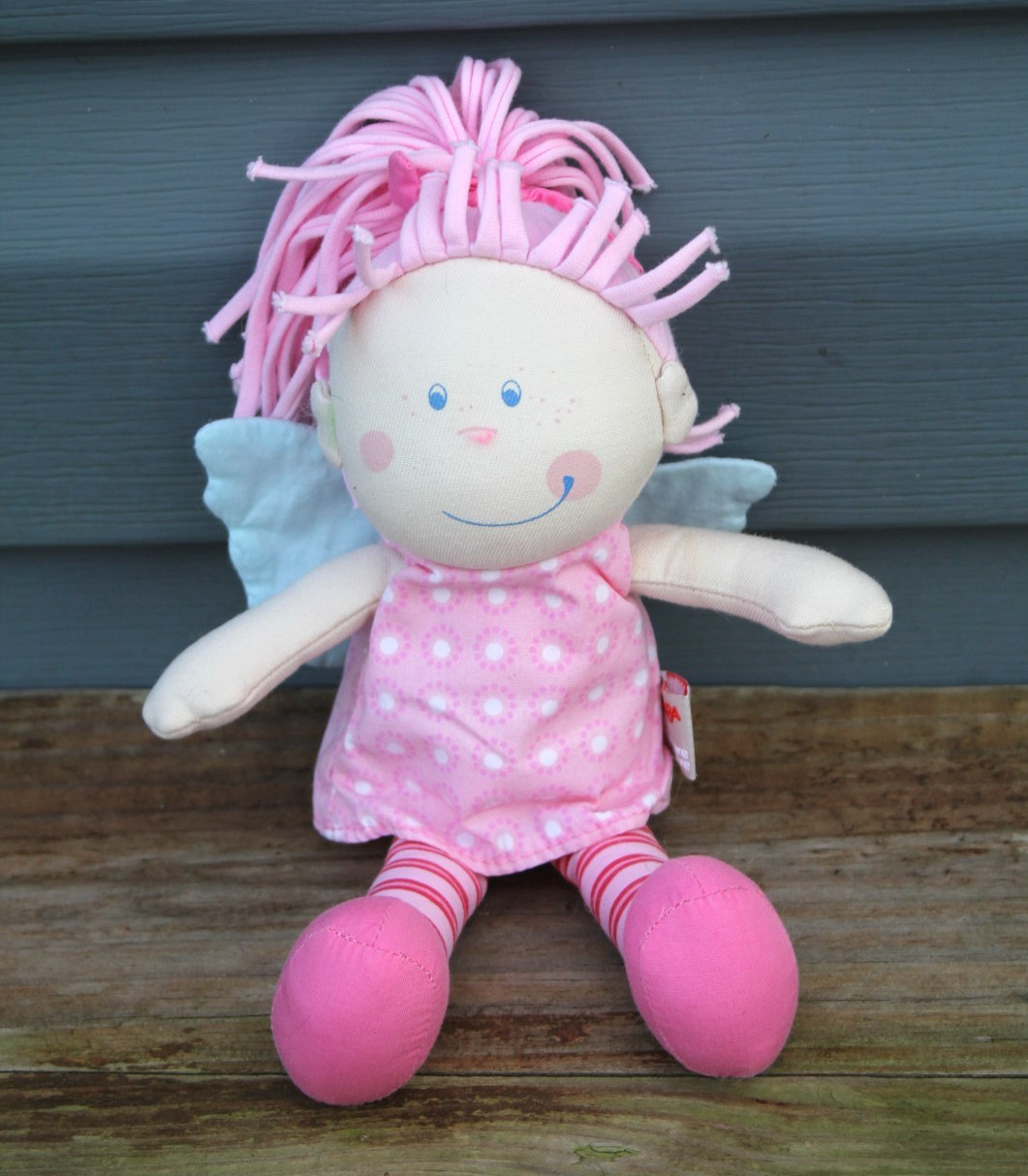 Haba Pure Nature Plush Guardian Angel Rag Doll Pink White Dr