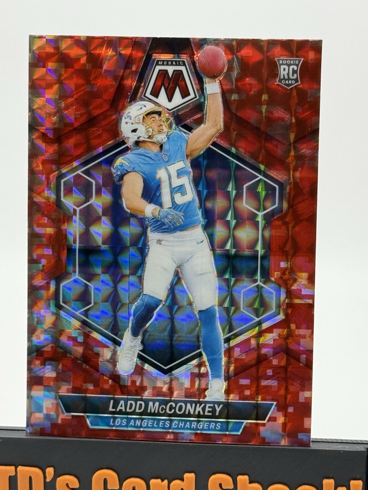 2024 Panini Mosaic - Rookies Ladd McConkey #334 Red Camo Mosaic Prizm (RC)