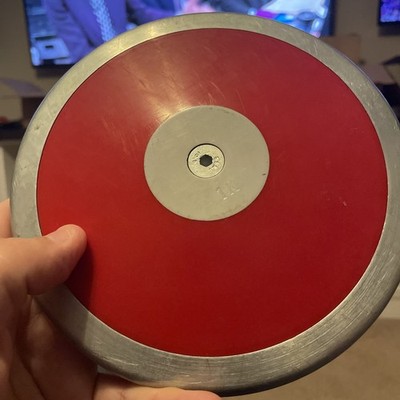 Throwing Discus Track Field 1kg, Red Has Wear Practice Discus