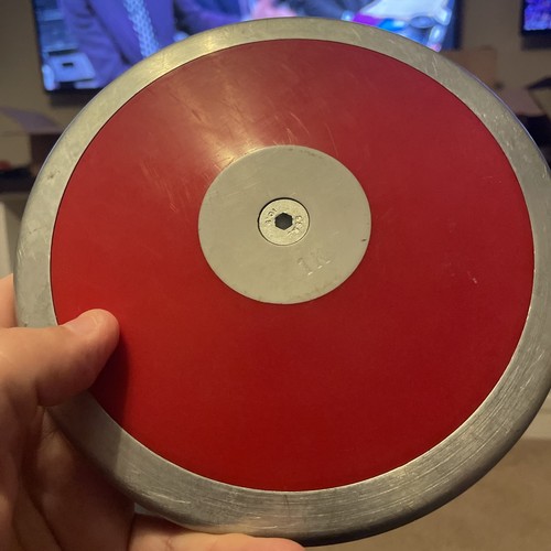 Throwing Discus Track Field 1kg, Red Has Wear Practice Discus
