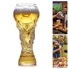 450/600/800ml Football Trophy Beer Glass Cup World Cup Shape Drinking Mug Clear~