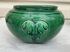 Antique 1800s Japanese Japan Minpei Awaji Ceramic Green Bowl Vase Planter Pot