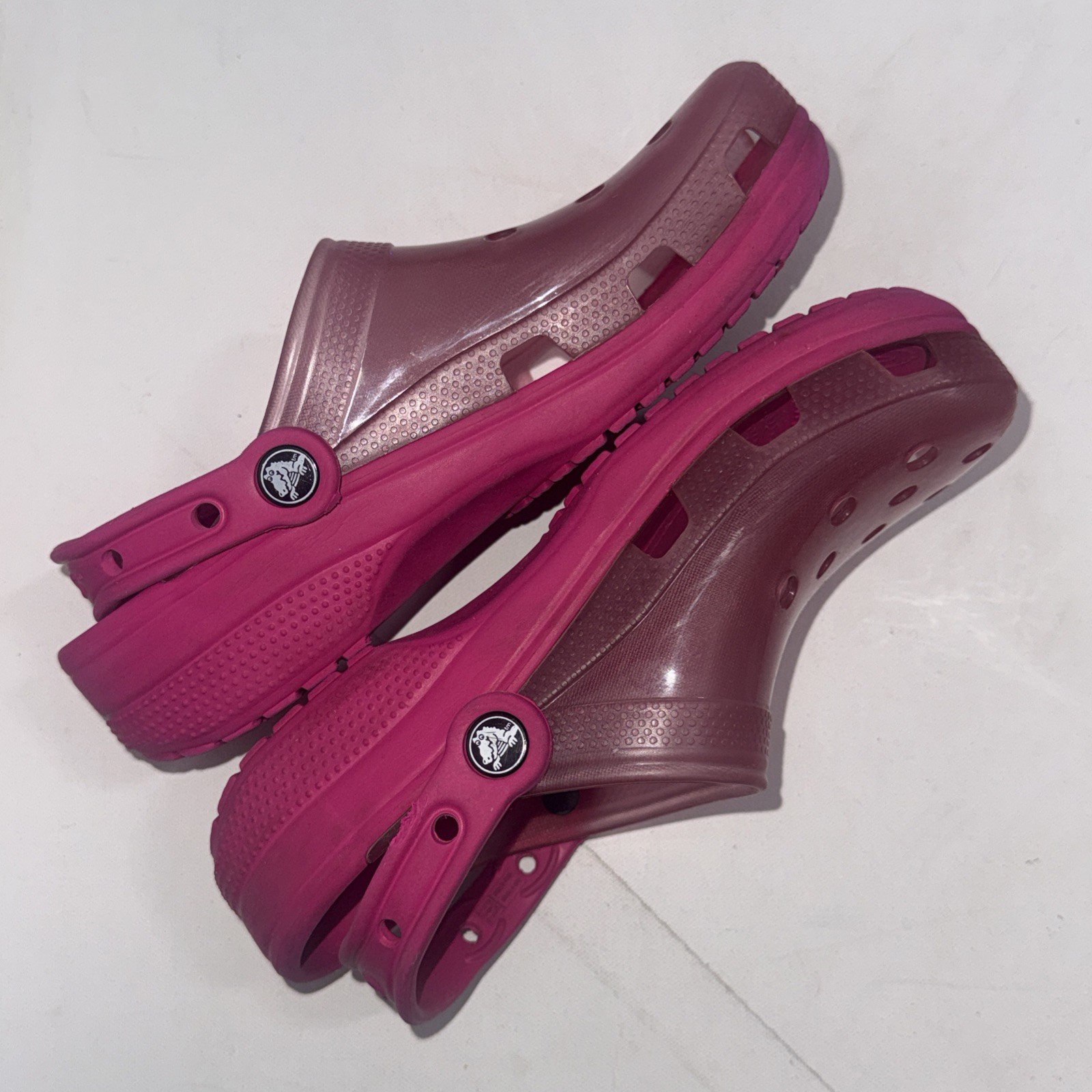 Crocs Classic Translucent Clogs Candy Pink Clear … - image 5