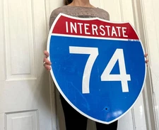 Vtg 24 x 24 I74 I Interstate 74 Shield highway road sign