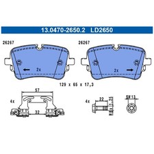 Satz Bremsbeläge Bremsklötze hinten für Audi Q7 4MB Q8 4MN | 23825470