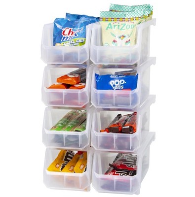 Medium Plastic Storage Bins, Stackable Organizer Containers for Closet Pantry...