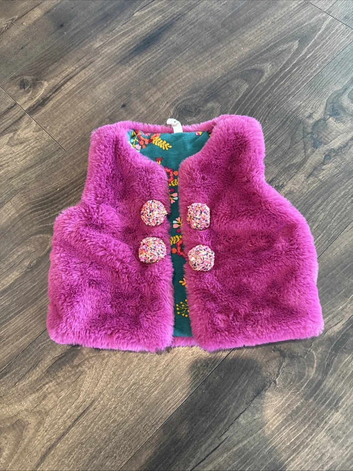 Chaleco Good to Faux para Niñas Matilda Jane Moments With You Talla 2 Púrpura Pom Pom Foto 2 de 4