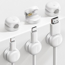 Lamicall Cord Organizer, Spring Cable Management Clips - 6Pack 6Pack, White