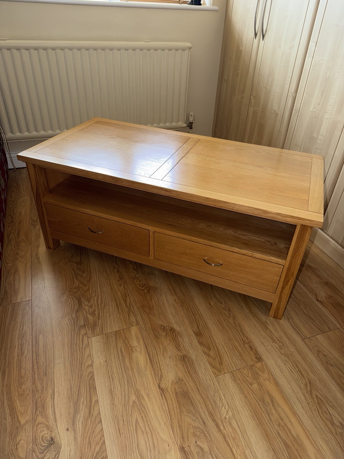 Solid Oak 2 Drawer Coffee Table