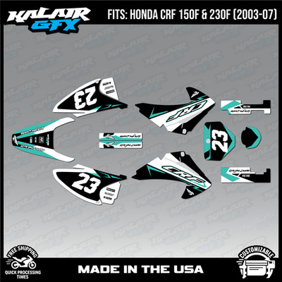 Graphics Kit for HONDA CRF150F CRF230F (2003-2007) Evader-Teal