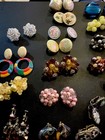 Large Estate Retro Clip On Earring Lot — photo 2