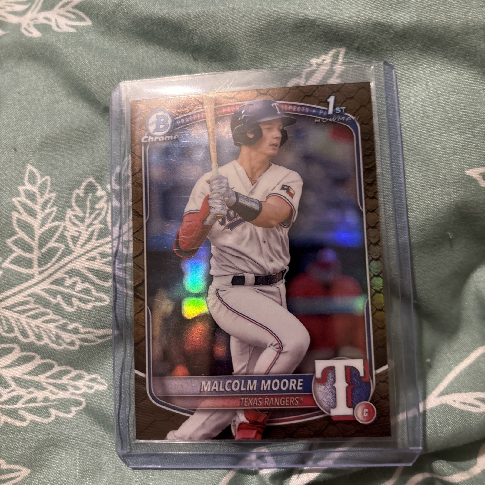 2025 Bowman - Chrome Prospects Malcolm Moore #BCP-129 Reptilian Refractor (RC)