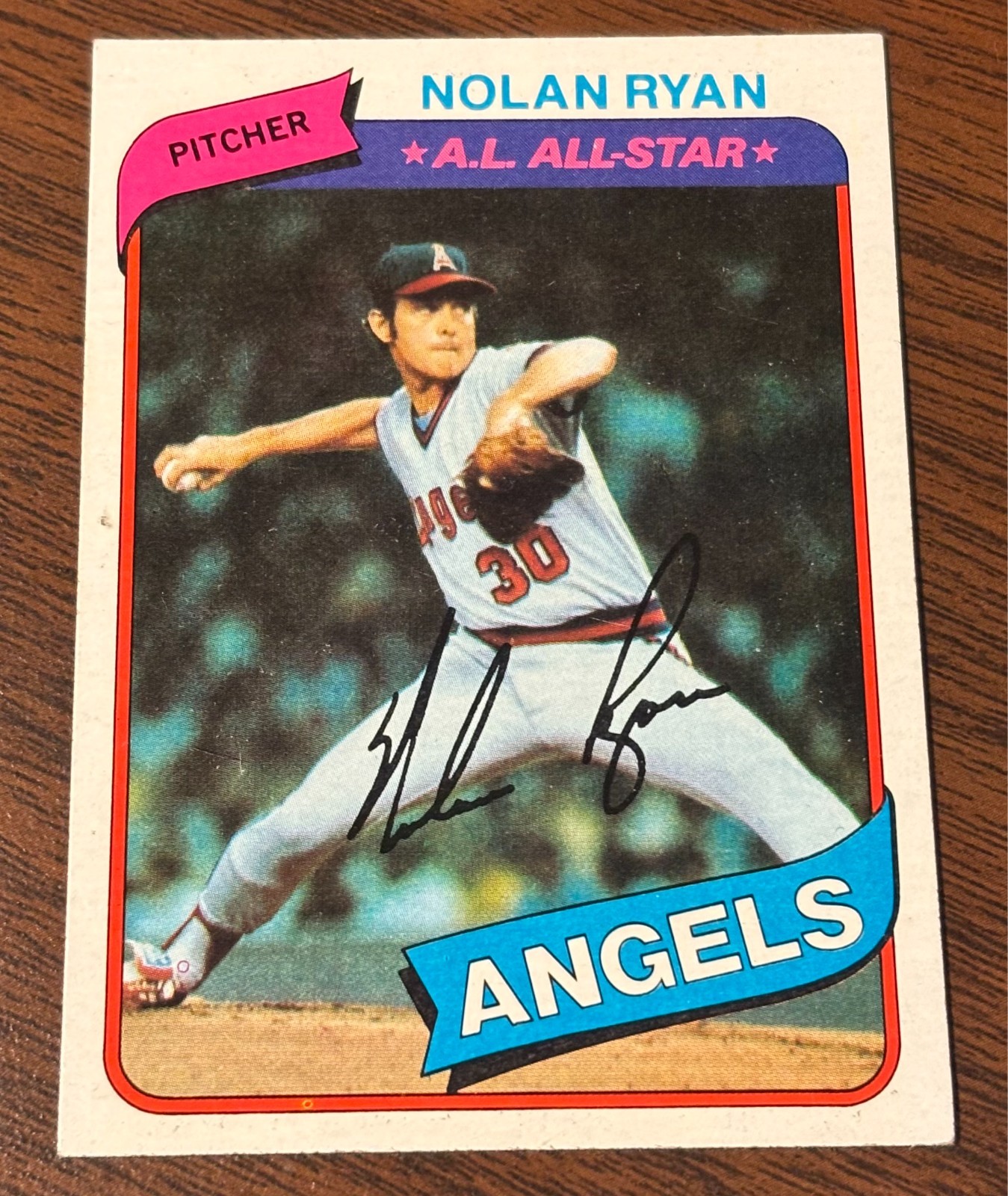 Nolan Ryan California Angels Hall of Fame/HOF 1980 Topps MLB Baseball Card #580