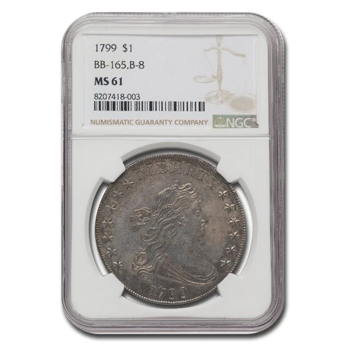 1799 Draped Bust Dollar MS-61 NGC (BB-165, B-8)