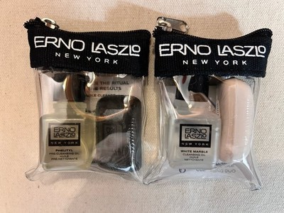 Erno Laszlo Cleansing Set Lot 2 Pouches White Marble/Phelityl Oil New/Unused