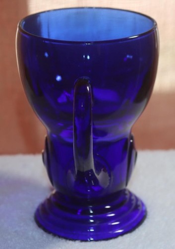 Taza de vidrio azul cobalto Martinsville MOON DROPS vintage nueva circa 1932 - Imagen 3 de 4