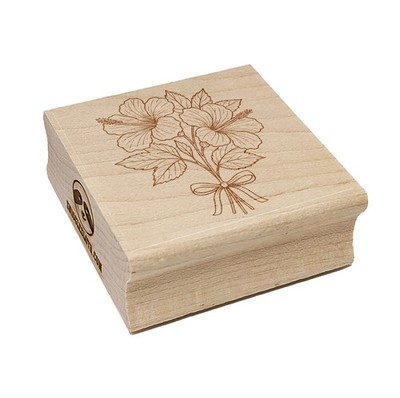 Balsa Tree Flower Large Open Plant Square Rubber Stamp for Stamping Crafting