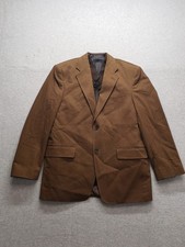 Stafford Men Blazer Jacket M Brown Single Breasted Front Pockets Business Formal