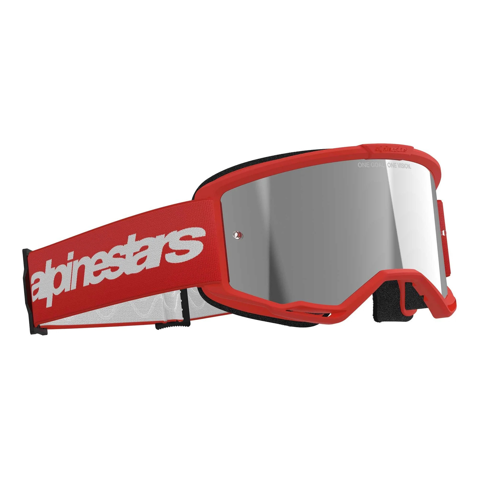 Alpinestars MX | MTB Vision 3 Goggles WORDMARK (Red) Mirror Silver Lens