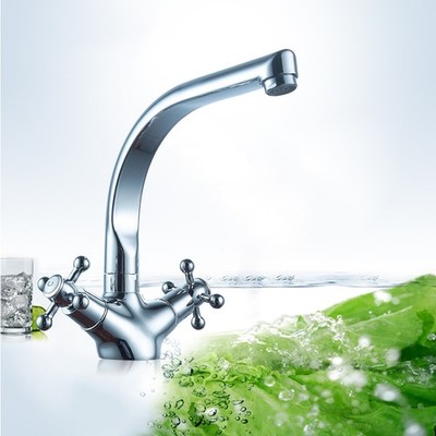 Zweigriff Badarmatur Retro, Wasserhahn Waschtisch Armatur Doppelhebel Faucet