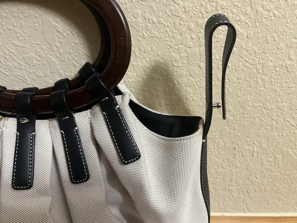 Bolso de Mano Antonio Melani Tela Beige Usado Foto 3 de 4