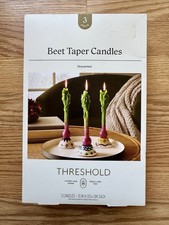 3 Piece Threshold Beet Taper Candles 10 Unscented/Unique Table Decor