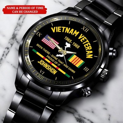 Personalized Name Vietnam Veteran Watch, Proud Veteran Watch, Military Veteran W