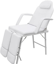 Lettino Da Massaggio Portatile in Similpelle 185X78X76Cm Bianco,Salute E Bellezz