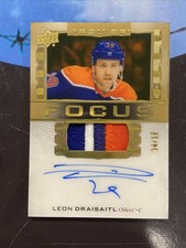 2024-25 Upper Deck Premier Hockey Leon Draisaitl Focus Patch Auto /15 #PFP-LD