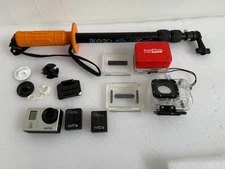 Bundle of GoPro Hero 3 CHDHE-301 Batteries, Case, Stick etc... 
