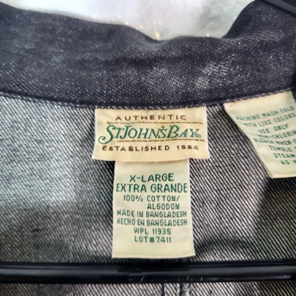 Chaqueta Blazer Denim St. Johns Bay X-Large Algodón Negra Foto 4 de 4